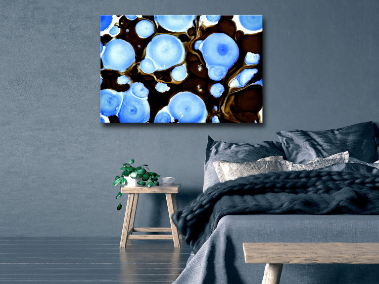 Canvas Print Bio shapes - abstraction in illuminated blue and dark bronze 134674 additionalImage 3