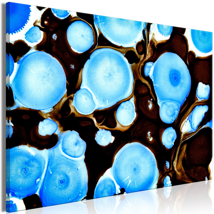 Canvas Print Bio shapes - abstraction in illuminated blue and dark bronze 134674 additionalImage 2