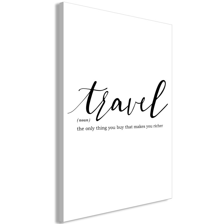 Canvas Travel inscription with quote - black and white lettering in English 135774 additionalImage 2