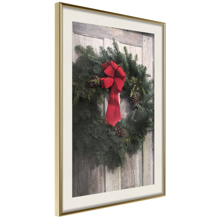 Poster Christmas Wreath - round spruce decoration hung on the door 137974 additionalImage 19