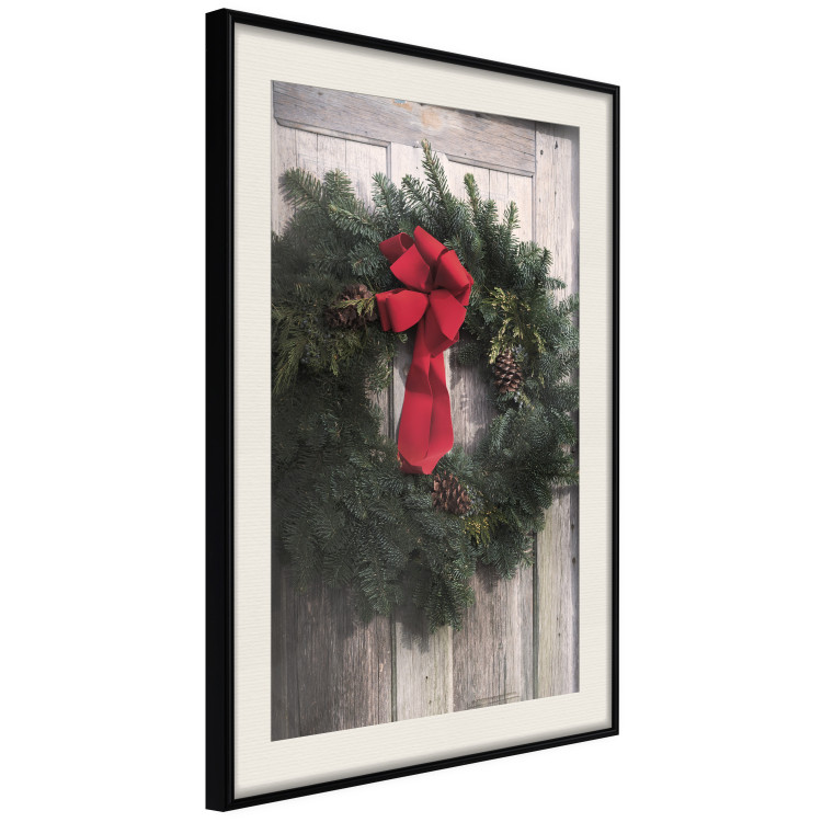 Poster Christmas Wreath - round spruce decoration hung on the door 137974 additionalImage 20