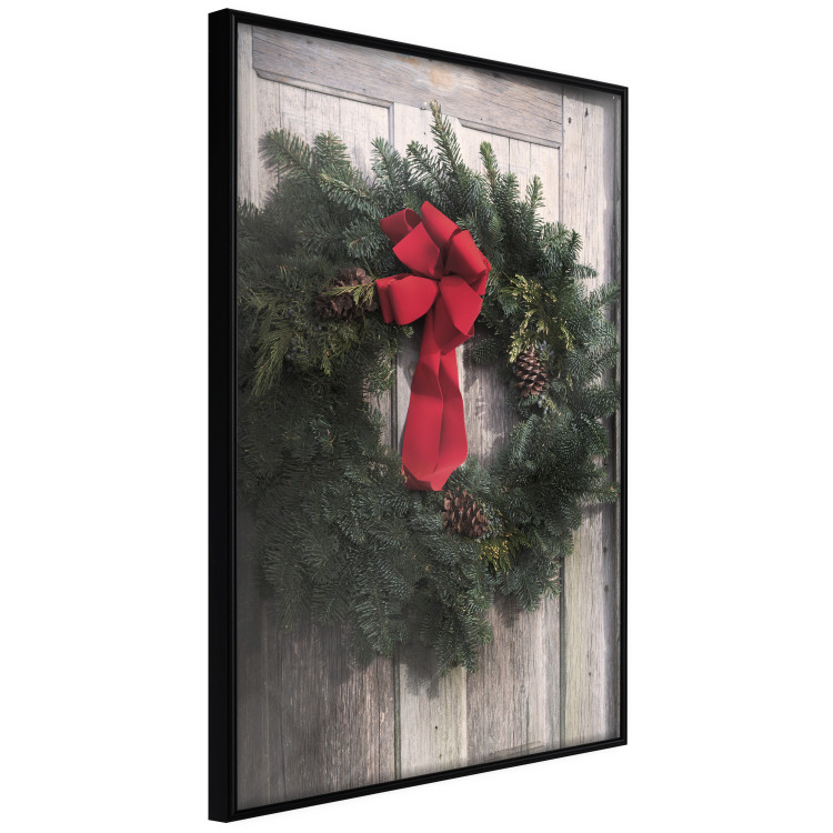 Poster Christmas Wreath - round spruce decoration hung on the door 137974 additionalImage 17