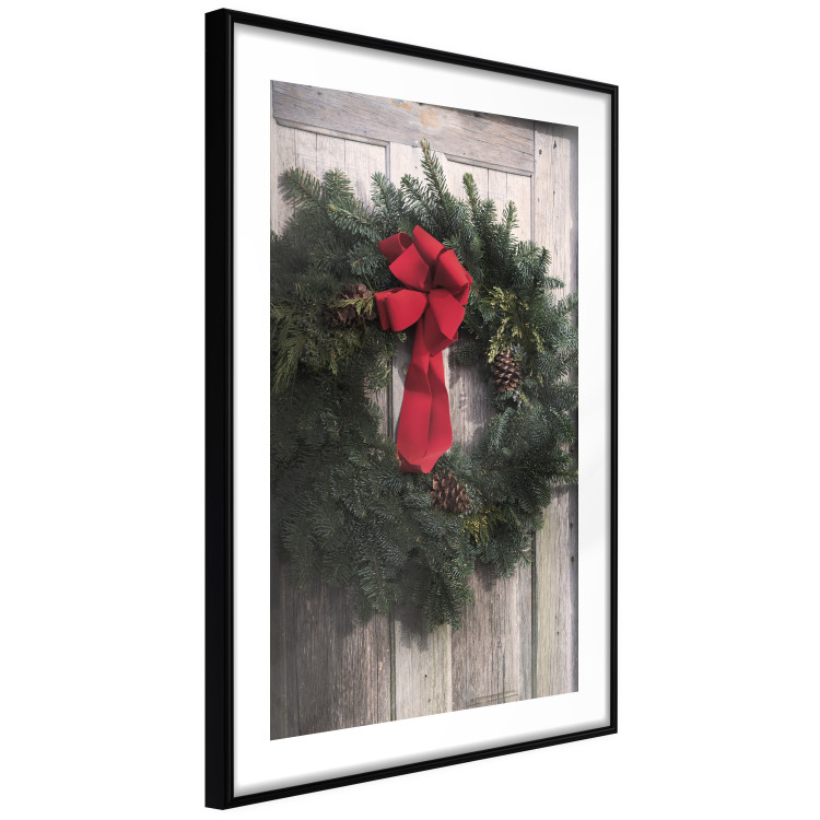 Poster Christmas Wreath - round spruce decoration hung on the door 137974 additionalImage 22