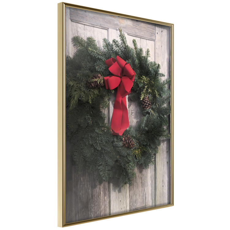 Poster Christmas Wreath - round spruce decoration hung on the door 137974 additionalImage 16