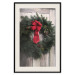 Poster Christmas Wreath - round spruce decoration hung on the door 137974 additionalThumb 3