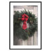 Poster Christmas Wreath - round spruce decoration hung on the door 137974 additionalThumb 2