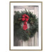 Poster Christmas Wreath - round spruce decoration hung on the door 137974 additionalThumb 5