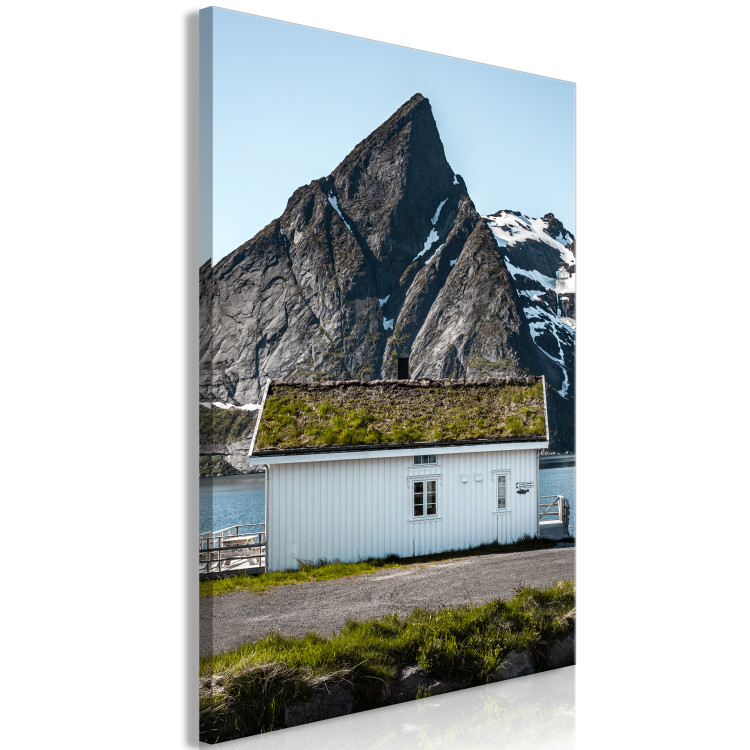 Canvas Cottage under the Rock (1-piece) Vertical - landscape with house against mountain backdrop 138774 additionalImage 2