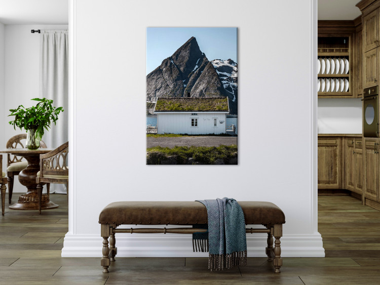 Canvas Cottage under the Rock (1-piece) Vertical - landscape with house against mountain backdrop 138774 additionalImage 3
