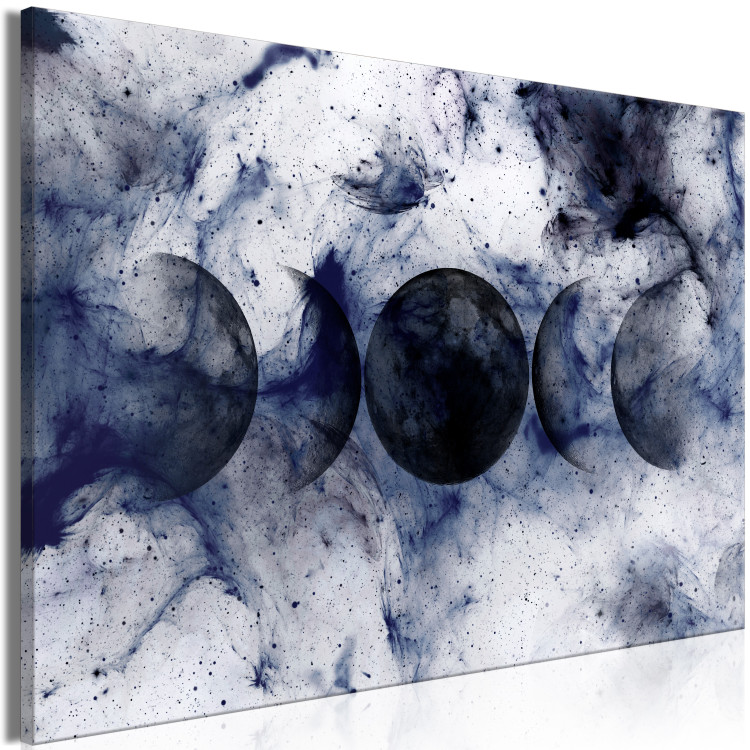 Canvas Black Planets (1-piece) - abstraction in white-navy space 145274 additionalImage 2
