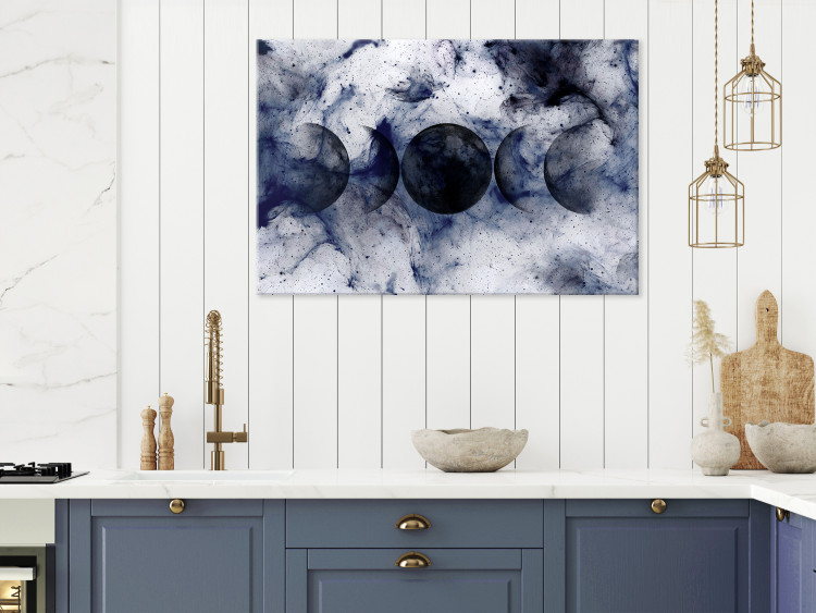 Canvas Black Planets (1-piece) - abstraction in white-navy space 145274 additionalImage 3