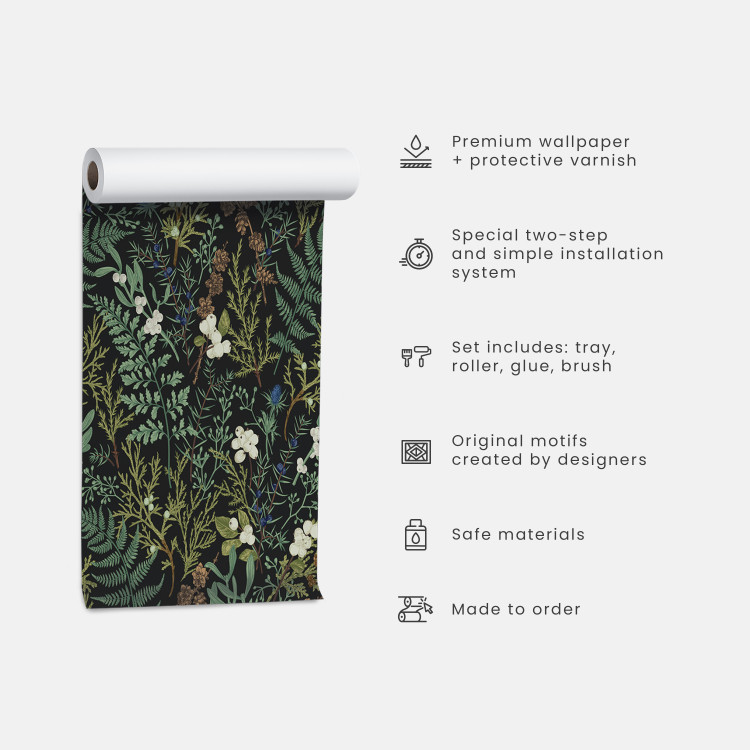 Wallpaper In an Exotic Thicket - Large Intertwined Green Leaves 149874 additionalImage 14