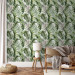 Wallpaper In an Exotic Thicket - Large Intertwined Green Leaves 149874