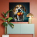 Canvas Print AI Beagle Dog - Portrait of a Animal With Three Balls in Its Mouth - Square 150174 additionalThumb 3