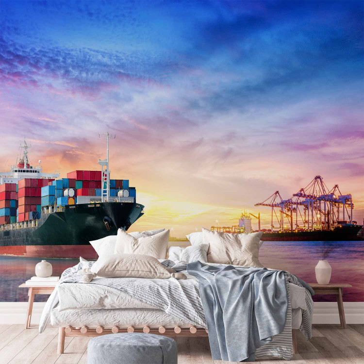 Wall Mural Maritime Transport - International Flow on the Ocean at Dusk 150974 additionalImage 2