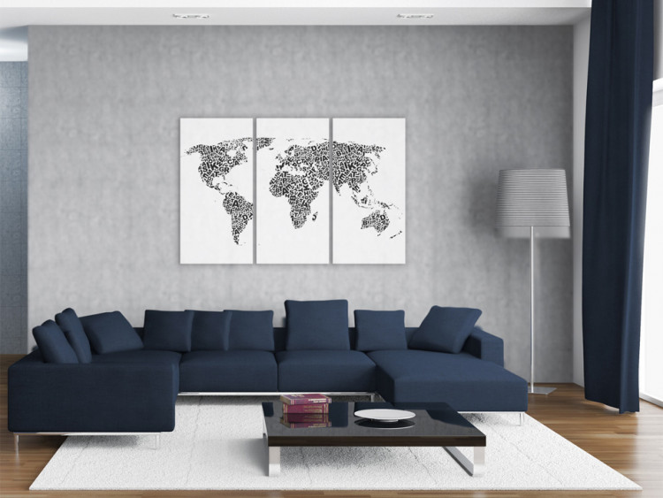 Canvas The World map - alphabet - triptych 55374 additionalImage 3