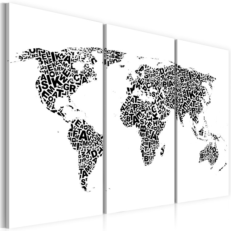 Canvas The World map - alphabet - triptych 55374 additionalImage 2
