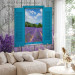 Wall Mural Postcard from Provence - Provencal motifs in retro style, window overlooking the lavender field 64174