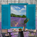 Wall Mural Postcard from Provence - Provencal motifs in retro style, window overlooking the lavender field 64174 additionalThumb 6