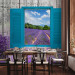 Wall Mural Postcard from Provence - Provencal motifs in retro style, window overlooking the lavender field 64174 additionalThumb 4