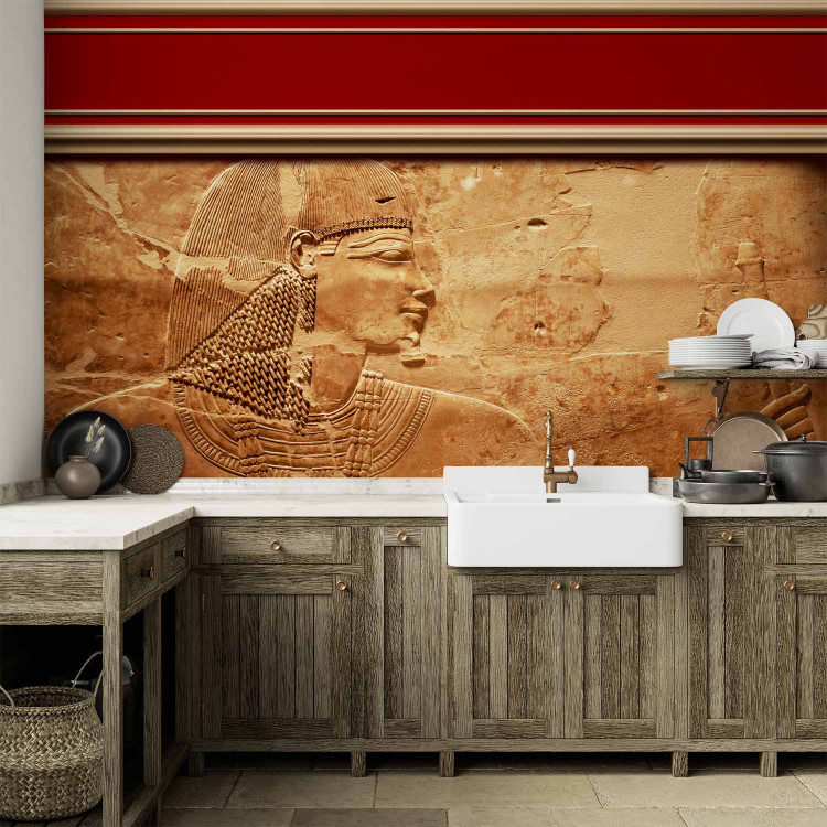 Wall Mural Ancient Egypt - sculpture of a pharaoh on a sand background with two columns 90474 additionalImage 6