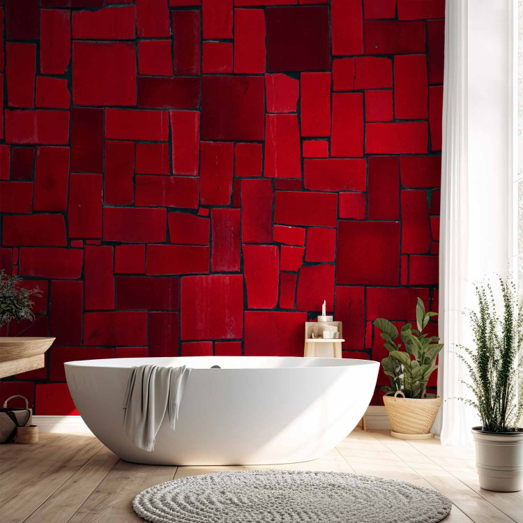 Photo Wallpaper Angular imagery - mosaic of red elements 92074 additionalImage 8