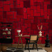 Photo Wallpaper Angular imagery - mosaic of red elements 92074 additionalThumb 4