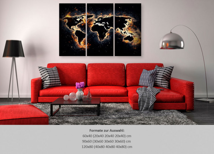 Decorative Pinboard Flames of the World [Cork Map] 94774 additionalImage 7