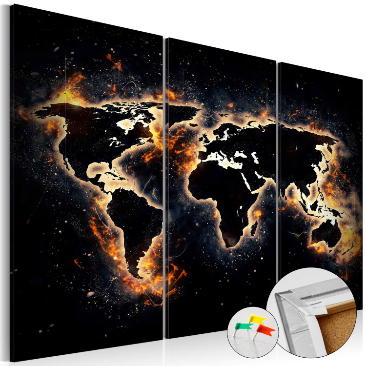 Decorative Pinboard Flames of the World [Cork Map] 94774