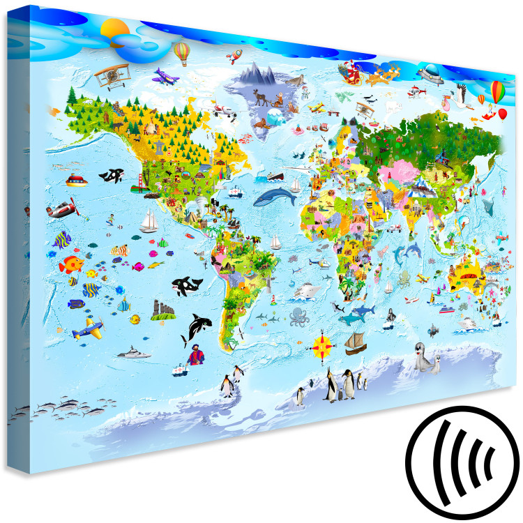 Canvas Art Print Children's Map: Colourful Travels 97574 additionalImage 6