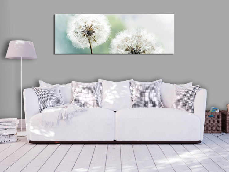 Canvas Print Romantic Summer (1-piece) - Fluffy Dandelions against Nature Background 106184 additionalImage 3