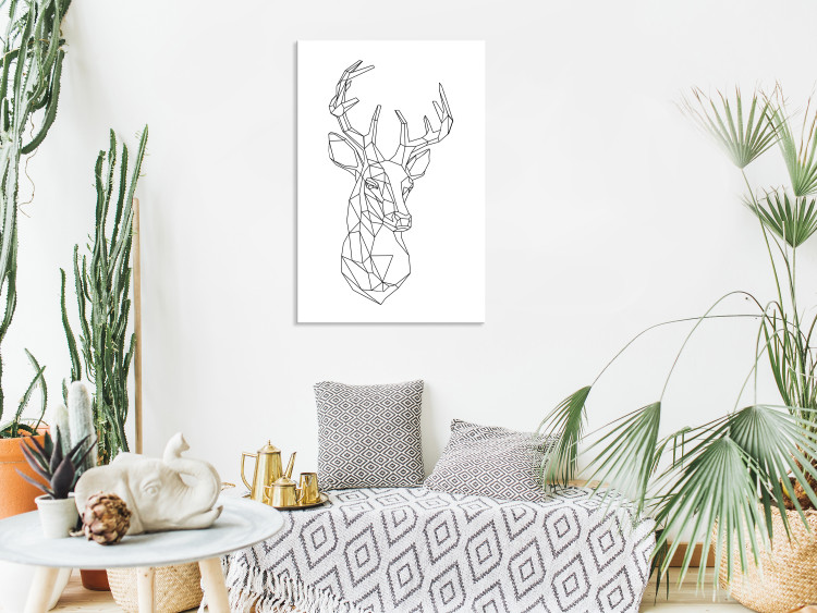 Canvas Print Geometric Contours (1-part) - Graphic Design with Deer 114784 additionalImage 3