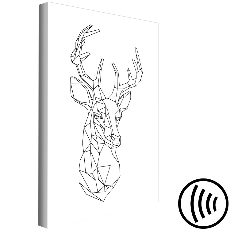 Canvas Print Geometric Contours (1-part) - Graphic Design with Deer 114784 additionalImage 6