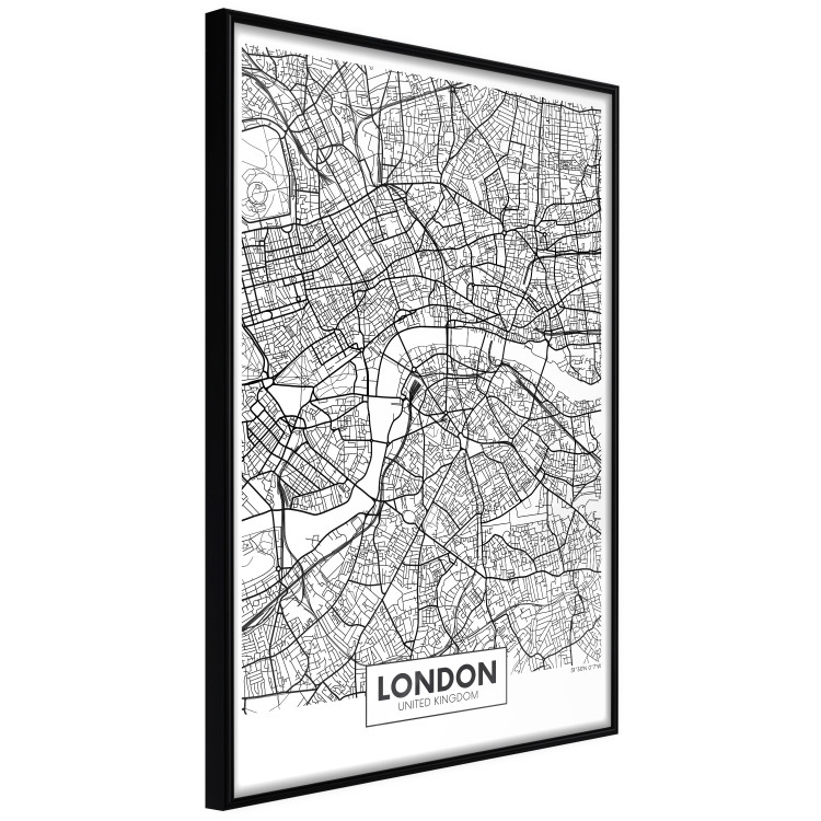 Poster Map of London - black and white map of the capital of the United Kingdom and texts 116384 additionalImage 2