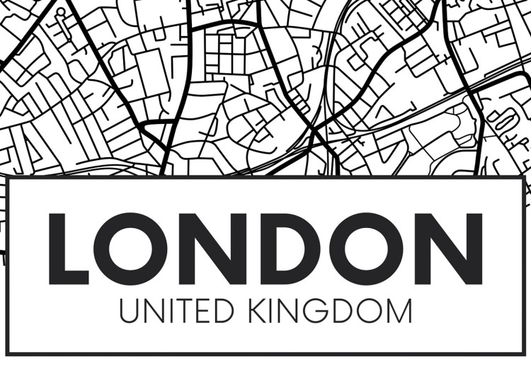 Poster Map of London - black and white map of the capital of the United Kingdom and texts 116384 additionalImage 5
