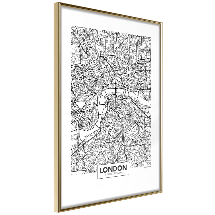 Poster Map of London - black and white map of the capital of the United Kingdom and texts 116384 additionalImage 11