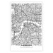 Poster Map of London - black and white map of the capital of the United Kingdom and texts 116384