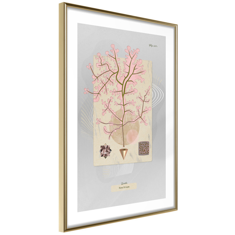 Poster Mysterious Little Tree - abstraction with texts and a plant in pale colors 116884 additionalImage 6