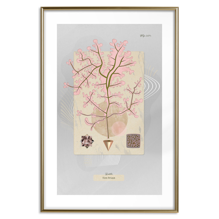 Poster Mysterious Little Tree - abstraction with texts and a plant in pale colors 116884 additionalImage 14