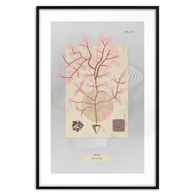 Poster Mysterious Little Tree - abstraction with texts and a plant in pale colors 116884 additionalImage 15