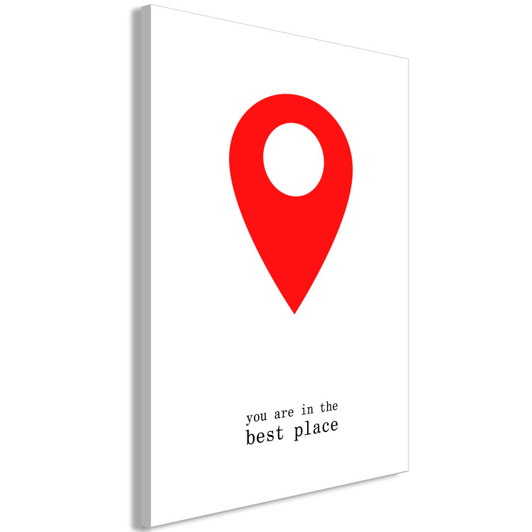 Canvas Art Print You are in the best place - inscription in English with a red graphic motif on a white background 117484 additionalImage 2