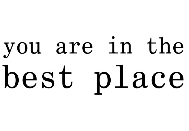 Canvas Art Print You are in the best place - inscription in English with a red graphic motif on a white background 117484 additionalImage 4