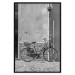 Wall Poster Old Italian Bicycle - black and white shot with a view of a stone street 117784 additionalThumb 24