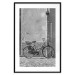 Wall Poster Old Italian Bicycle - black and white shot with a view of a stone street 117784 additionalThumb 15