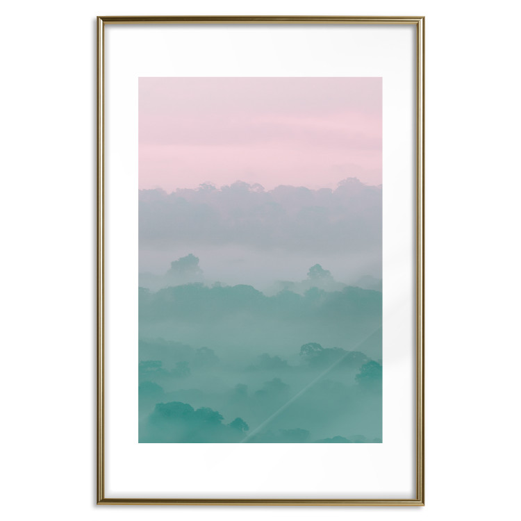 Wall Poster Misty Dawn - landscape of trees amid dense fog in pastel colors 119184 additionalImage 19