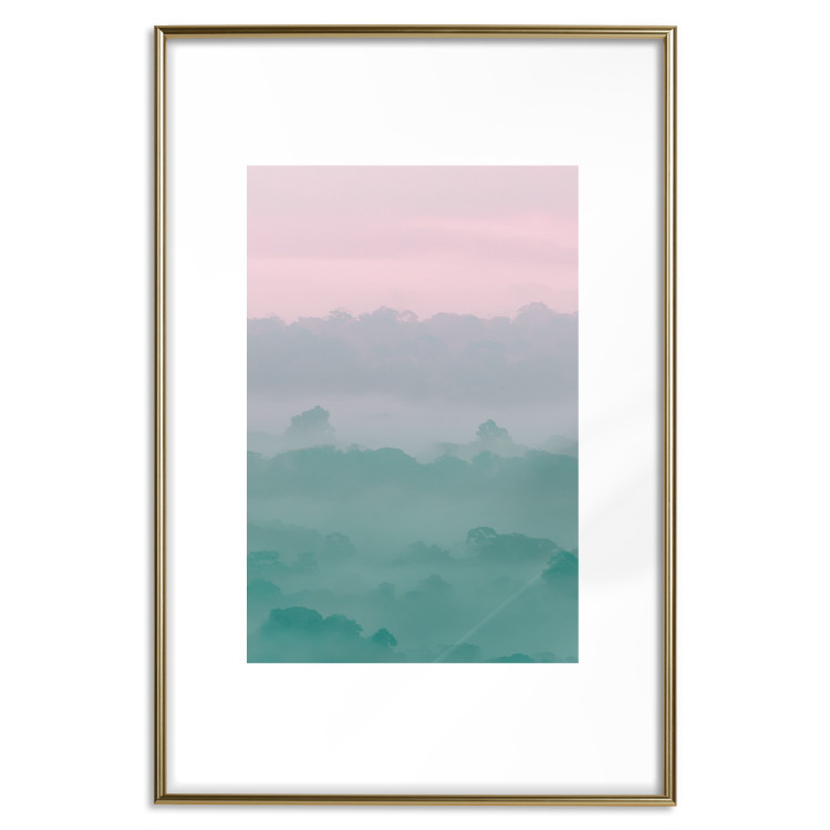 Wall Poster Misty Dawn - landscape of trees amid dense fog in pastel colors 119184 additionalImage 14