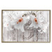 Wall Poster Lily World - white lily flower on wooden background with retro inscriptions 122284 additionalThumb 16