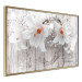 Wall Poster Lily World - white lily flower on wooden background with retro inscriptions 122284 additionalThumb 12