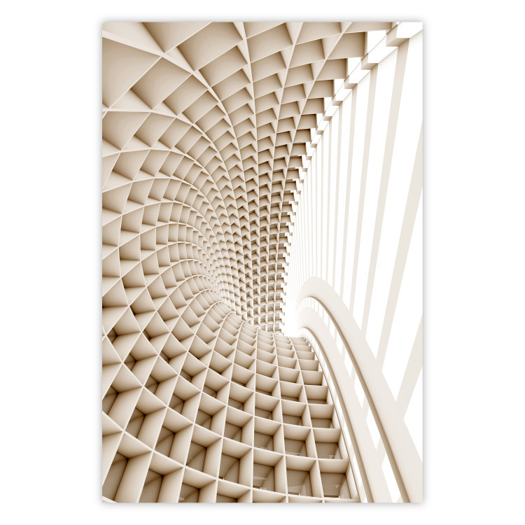 Poster Telemark - abstract tunnel with 3D imitation and light wall texture 123884