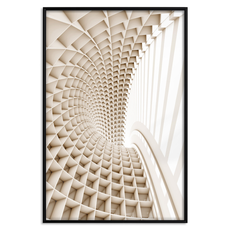 Poster Telemark - abstract tunnel with 3D imitation and light wall texture 123884 additionalImage 18
